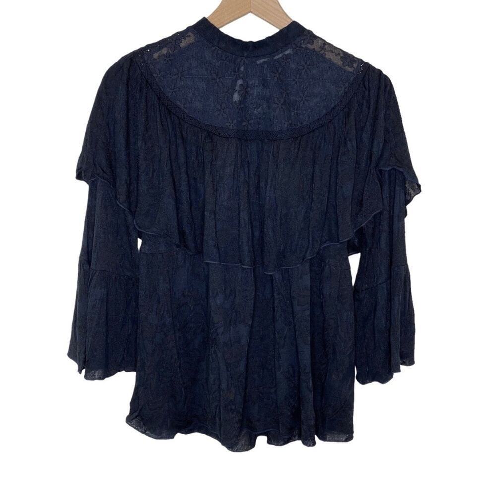 Soft Surroundings Women’s Lace 3/4 Bell Sleeve Ruffle Top Size PS New With Tags